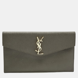 Saint Laurent Paris: Зелёный клатч  Uptown