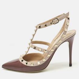 Valentino: Бордовые туфли  Rockstud