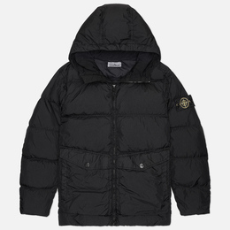 Stone Island: Пуховик  Crinkle Reps с капюшоном