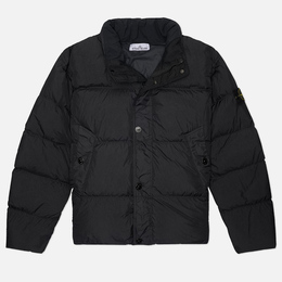 Stone Island: Чёрный пуховик  Crinkle Reps