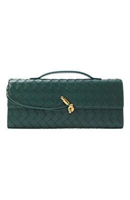 Bottega Veneta: Зелёный клатч 