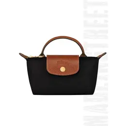 Longchamp: Чёрная сумка  Le Pliage Original