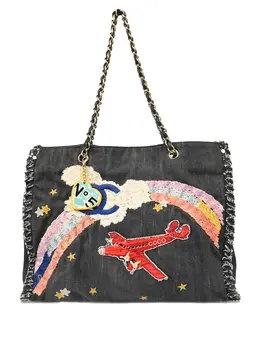 CHANEL Pre-Owned: Синяя сумка-шоппер 