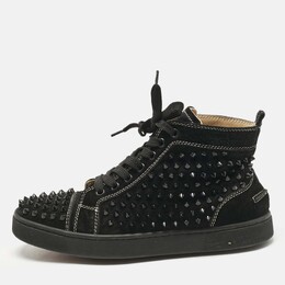 Christian Louboutin: Чёрные кроссовки  Lou Spikes