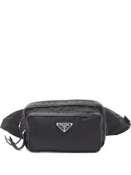 Prada Pre-Owned: Чёрная поясная сумка 