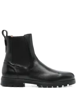 Santoni: Чёрные ботинки 
