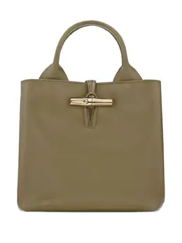 Longchamp: Зелёная сумка  Roseau