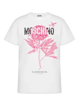 Moschino: Футболка с цветочным принтом 