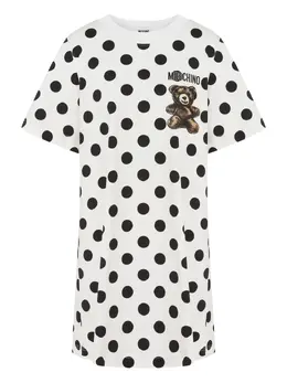 Moschino: Платье  Teddy в горошек