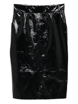 CHANEL Pre-Owned: Кожаная юбка 