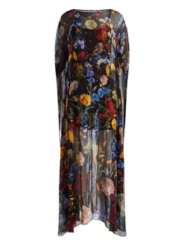 alice + olivia: Плащ с растительным принтом 