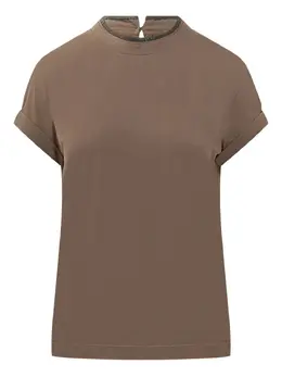 Brunello Cucinelli: Коричневая футболка 