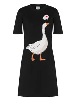 Moschino: Платье с принтом 