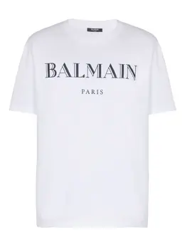 Balmain: Белая футболка  Paris