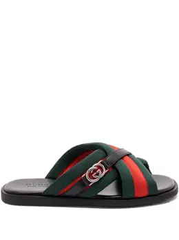 Gucci: Тёмные сандалии  Web