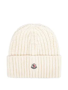 Moncler: Белая шапка 