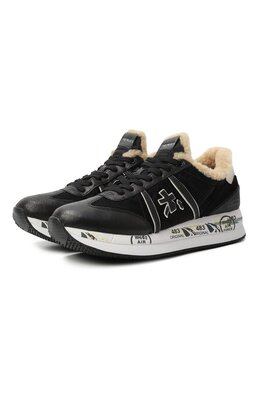 Premiata: Чёрные кроссовки  Conny