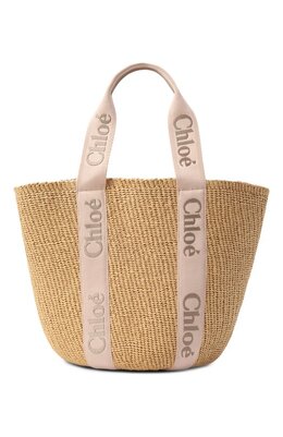 Chloé: Бежевая сумка  Woody