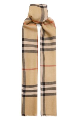 Burberry: Бежевый шарф 