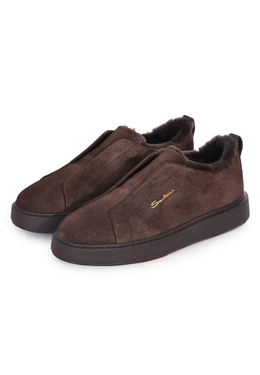 SANTONI: Коричневые мокасины 