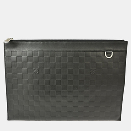 Louis Vuitton: Чёрный клатч  Pochette