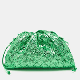 Bottega Veneta: Зелёная сумка  Intrecciato