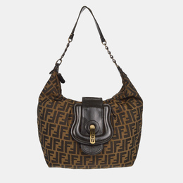 Fendi: Коричневая сумка  Zucca