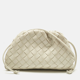Bottega Veneta: Белая косметичка  Intrecciato