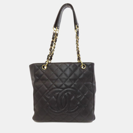 Chanel: Чёрная сумка-шоппер 