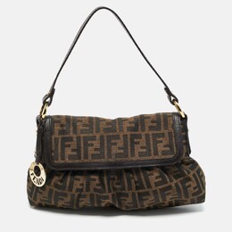 Fendi: Коричневая сумка  Zucca