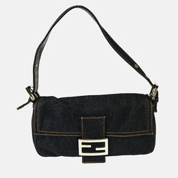 Fendi: Голубая сумка  Baguette