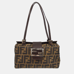 Fendi: Коричневая сумка  Zucca