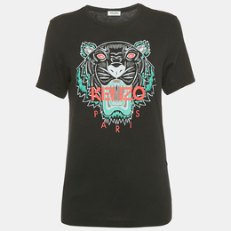 Kenzo: Чёрная футболка  Tiger
