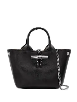 Longchamp: Чёрная сумка  Roseau