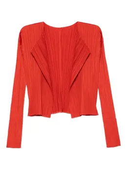 Pleats Please Issey Miyake: Красный кардиган 