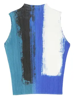 Pleats Please Issey Miyake: Голубой топ 