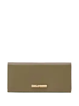 Longchamp: Зелёный кошелёк  Roseau