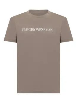 Emporio Armani: Коричневая футболка 