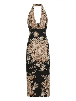 Dolce & Gabbana: Платье с растительным принтом 