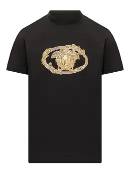 Versace: Чёрная футболка  Medusa