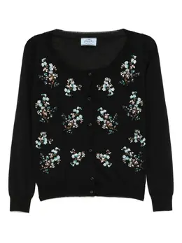 Prada Pre-Owned: Кардиган с растительным принтом 