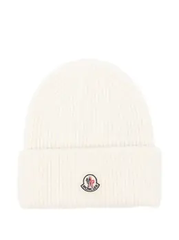 Moncler: Белая шляпа 