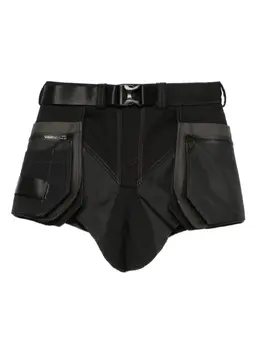Mugler: Чёрные шорты 
