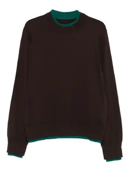 sacai: Коричневый свитер 