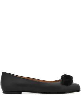 Ferragamo: Чёрные балетки  Vara Bow