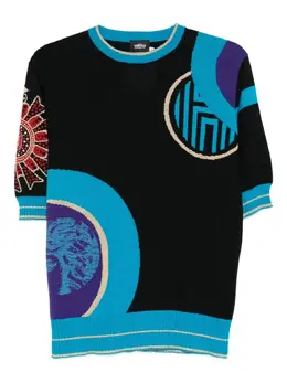 Versace Pre-Owned: Футболка с растительным принтом 