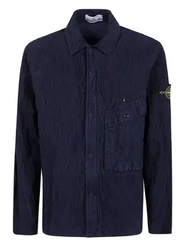 Stone Island: Синяя рубашка 