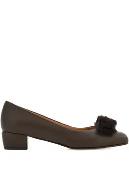 Ferragamo: Тёмные туфли  Vara Bow