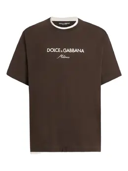 Dolce & Gabbana: Коричневая футболка  T