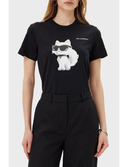 KARL LAGERFELD: Чёрная футболка 